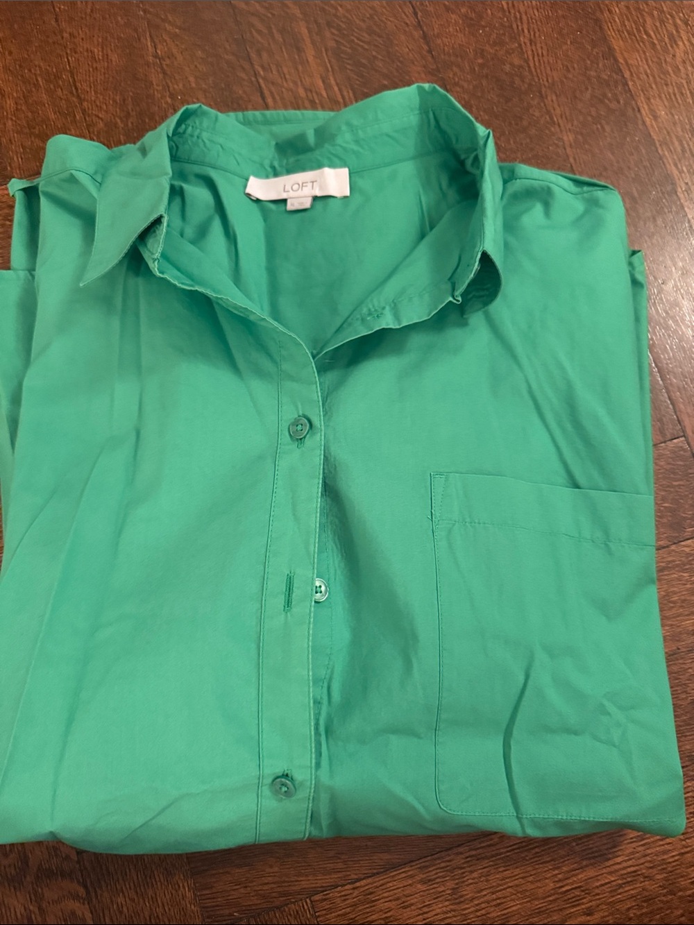 LOFT Men’s Bright Green Casual Button-Down Shirt